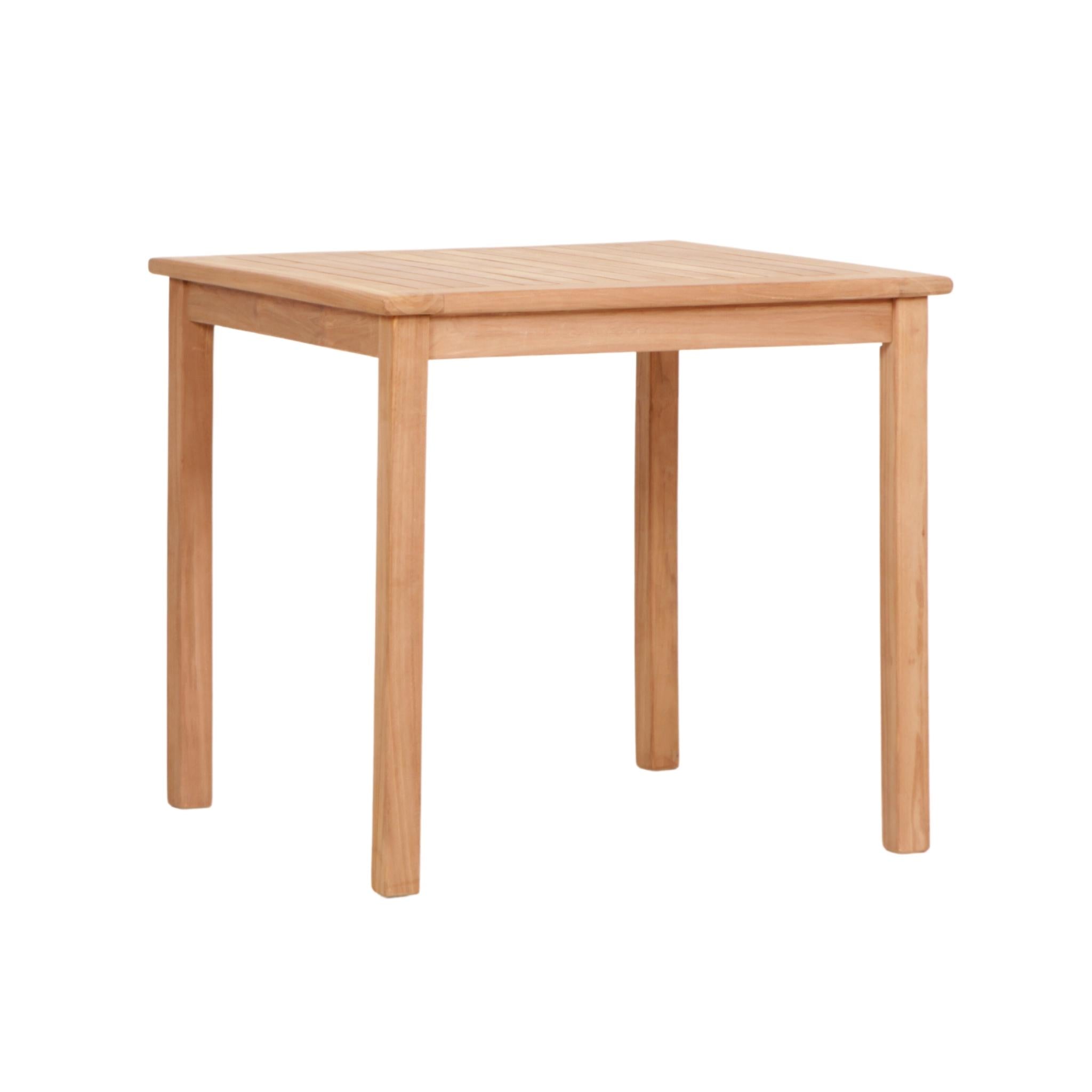 Table Teck Carrée 80cm - Élégance Naturelle en Teck Massif