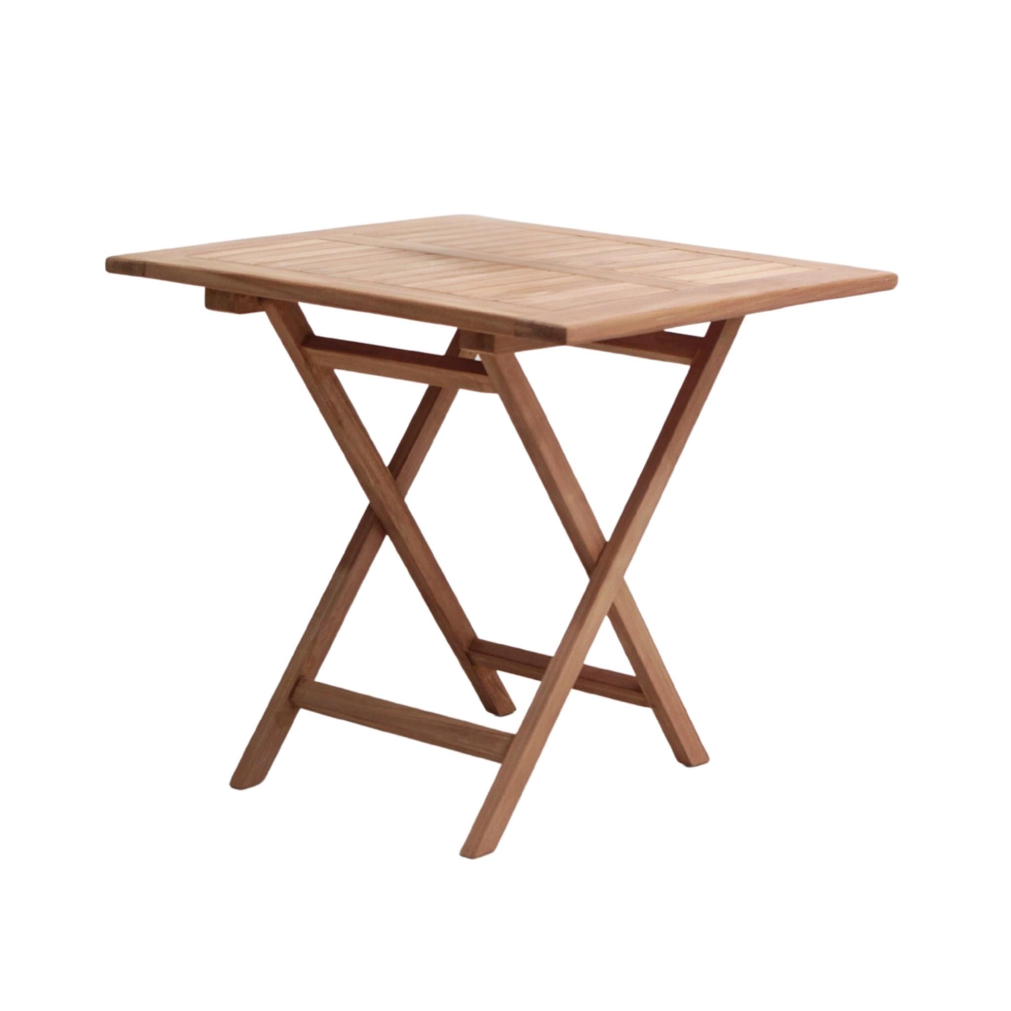 Table Teck Carrée Pliante 80cm - Praticité et Élégance