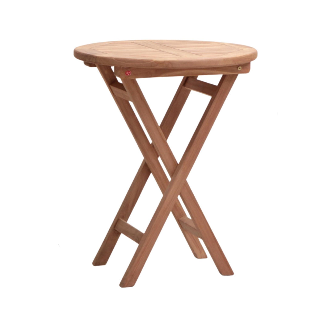 Table Teck Ronde Pliante D60cm - Élégance Pratique en Teck Massif