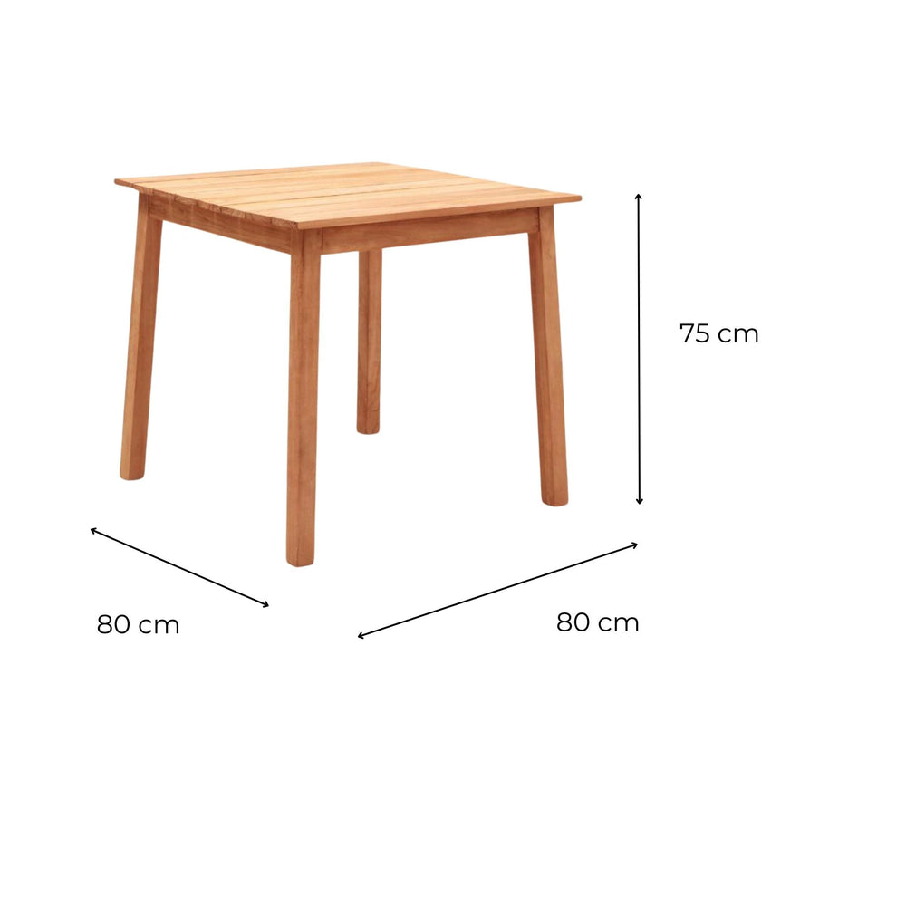 Table Moderna carrée 80cm Teck