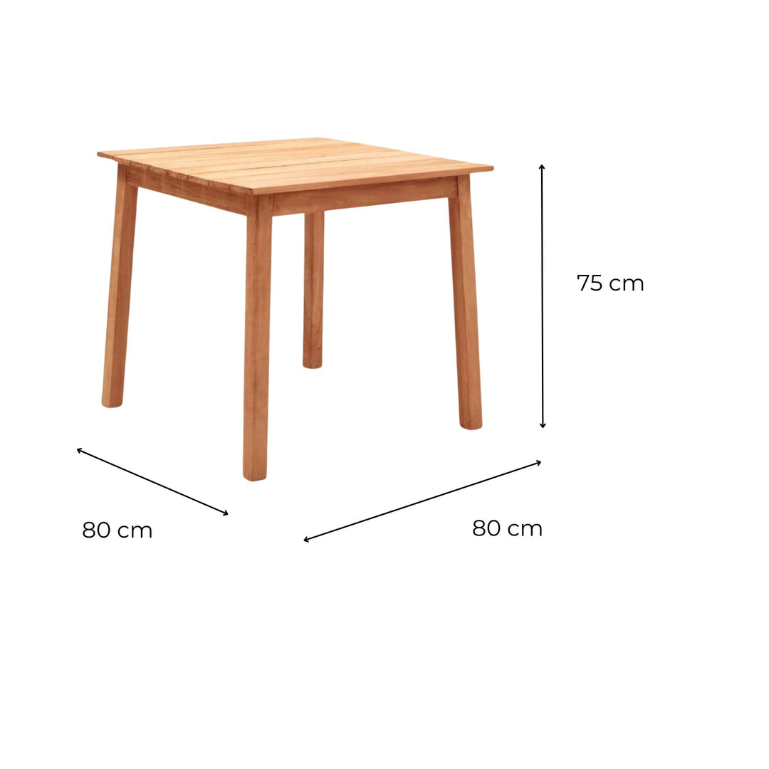 Table Moderna carrée 80cm Teck