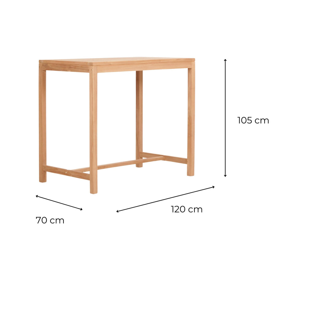 Table bar Rectangle Teck 120cm