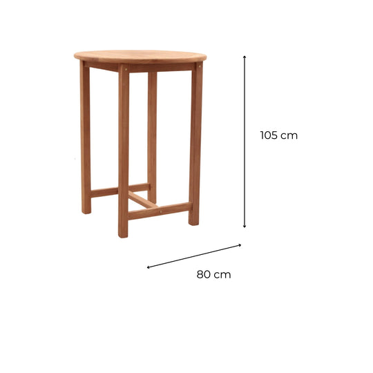 Table bar Ronde Teck 80cm