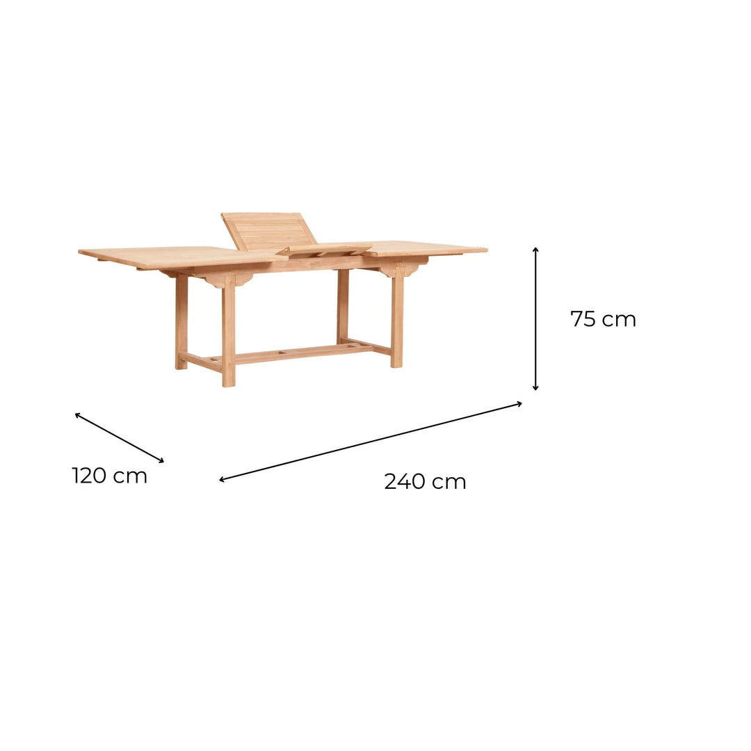 Table Rectangle Teck extensible 240cm