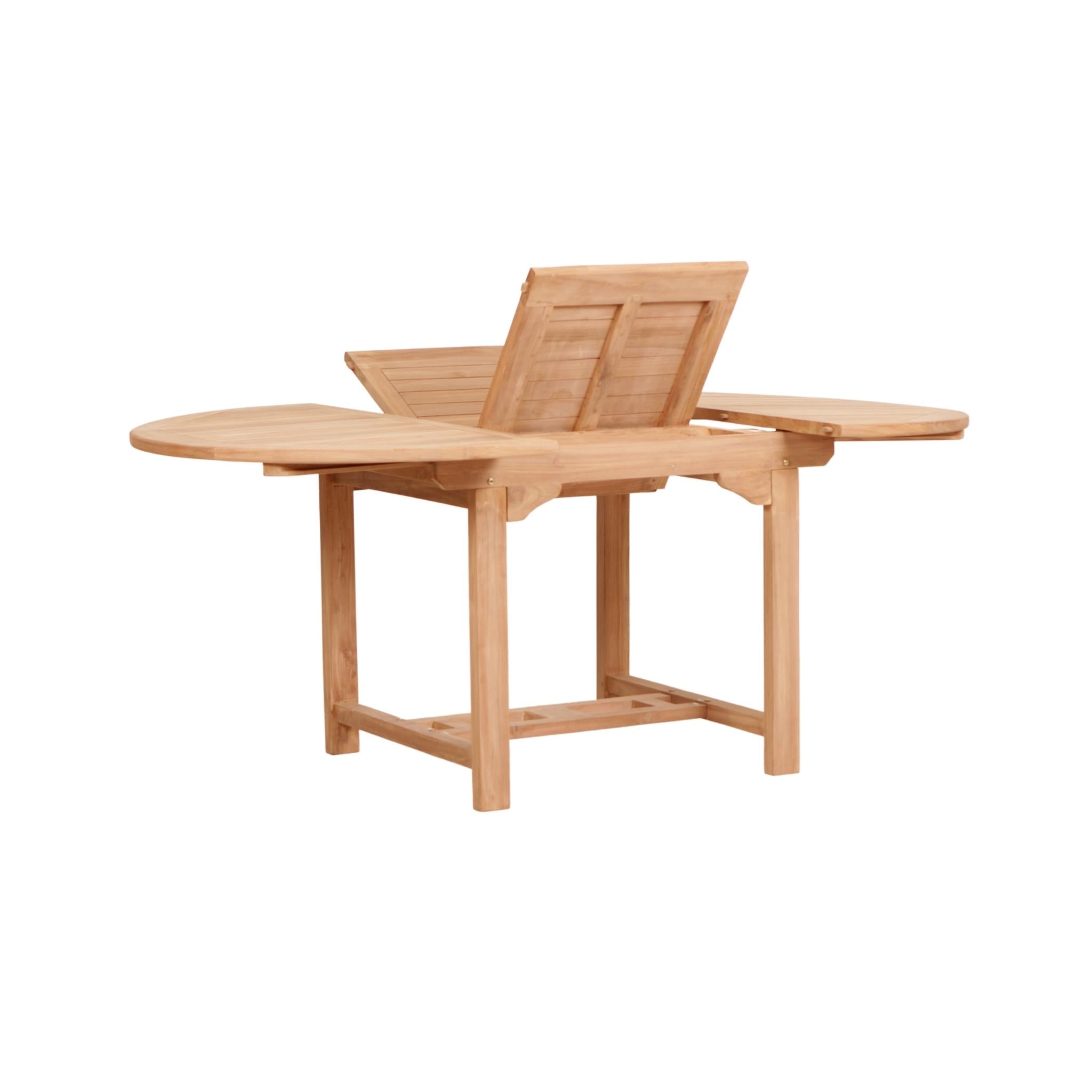 Table Ronde Teck Extensible D120 - 170cm - Élégance et Fonctionnalité en Un