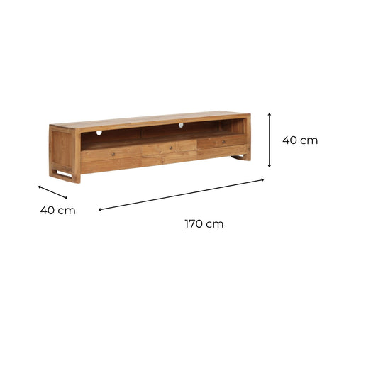 Meuble TV 170cm Teck Linea