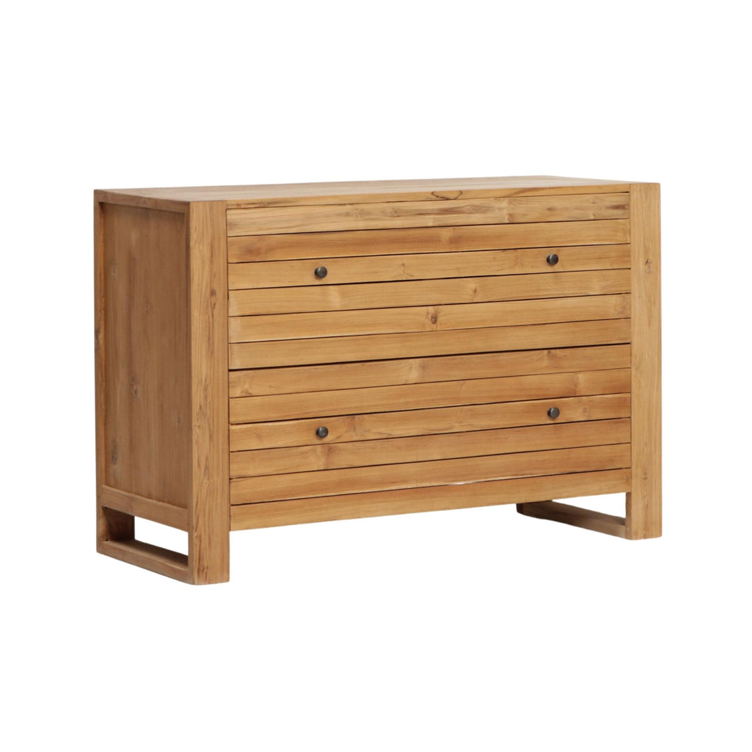 Commode 2 tiroirs Teck Linea - Élégance Fonctionnelle en Bois Massif